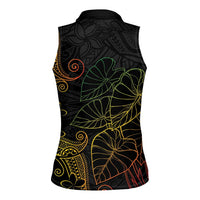 Aloha Hawaii Kalo Women Sleeveless Polo Shirt Reggae Taro Polynesian Pattern LT14 - Polynesian Pride