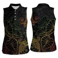 Aloha Hawaii Kalo Women Sleeveless Polo Shirt Reggae Taro Polynesian Pattern LT14 - Polynesian Pride