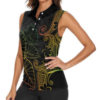 Aloha Hawaii Kalo Women Sleeveless Polo Shirt Reggae Taro Polynesian Pattern LT14 - Polynesian Pride