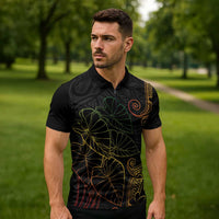 Aloha Hawaii Kalo Zipper Polo Shirt Reggae Taro Polynesian Pattern LT14 - Polynesian Pride