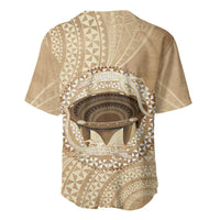 Tonga Skink Kava Bowl Baseball Jersey Vintage Tongan Ngatu Pattern LT14 - Polynesian Pride