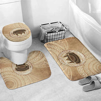 Tonga Skink Kava Bowl Bathroom Set Vintage Tongan Ngatu Pattern LT14 Mat Set Only (3 pcs) One Size Brown - Polynesian Pride