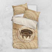 Tonga Skink Kava Bowl Bedding Set Vintage Tongan Ngatu Pattern LT14 US Twin 172cm x 218cm Brown - Polynesian Pride