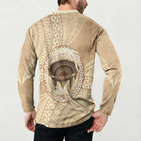 Tonga Skink Kava Bowl Button Sweatshirt Vintage Tongan Ngatu Pattern LT14 - Polynesian Pride