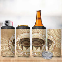 Tonga Skink Kava Bowl 4 in 1 Can Cooler Tumbler Vintage Tongan Ngatu Pattern LT14 - Polynesian Pride