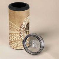 Tonga Skink Kava Bowl 4 in 1 Can Cooler Tumbler Vintage Tongan Ngatu Pattern LT14 - Polynesian Pride
