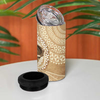 Tonga Skink Kava Bowl 4 in 1 Can Cooler Tumbler Vintage Tongan Ngatu Pattern LT14 - Polynesian Pride