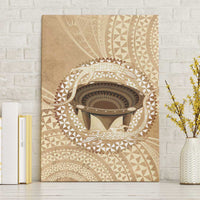 Tonga Skink Kava Bowl Canvas Wall Art Vintage Tongan Ngatu Pattern LT14 Without Frame Brown - Polynesian Pride