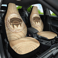Tonga Skink Kava Bowl Car Seat Cover Vintage Tongan Ngatu Pattern LT14 One Size Brown - Polynesian Pride