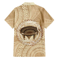 Tonga Skink Kava Bowl Family Matching Short Sleeve Bodycon Dress and Hawaiian Shirt Vintage Tongan Ngatu Pattern