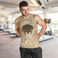 Tonga Skink Kava Bowl Men Tank Top Vintage Tongan Ngatu Pattern LT14 Brown - Polynesian Pride