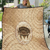 Tonga Skink Kava Bowl Quilt Vintage Tongan Ngatu Pattern LT14 Brown - Polynesian Pride