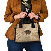Tonga Skink Kava Bowl Shoulder Handbag Vintage Tongan Ngatu Pattern LT14 - Polynesian Pride