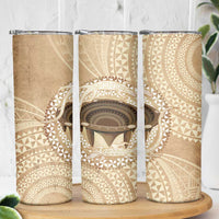 Tonga Skink Kava Bowl Skinny Tumbler Vintage Tongan Ngatu Pattern LT14 - Polynesian Pride