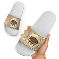 Tonga Skink Kava Bowl Slide Sandals Vintage Tongan Ngatu Pattern LT14 - Polynesian Pride