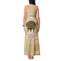 Tonga Skink Kava Bowl Tank Maxi Dress Vintage Tongan Ngatu Pattern LT14 - Polynesian Pride