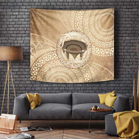 Tonga Skink Kava Bowl Tapestry Vintage Tongan Ngatu Pattern LT14 Brown - Polynesian Pride