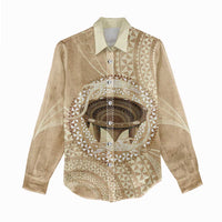 Tonga Skink Kava Bowl Women Casual Shirt Vintage Tongan Ngatu Pattern LT14 - Polynesian Pride