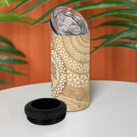 Tonga Ngatu Turtle 4 in 1 Can Cooler Tumbler Vintage Tongan Tapa Cloth LT14 - Polynesian Pride