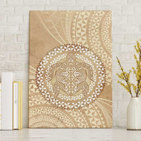 Tonga Ngatu Turtle Canvas Wall Art Vintage Tongan Tapa Cloth LT14 Without Frame Brown - Polynesian Pride