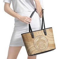 Tonga Ngatu Turtle Leather Tote Bag Vintage Tongan Tapa Cloth LT14 - Polynesian Pride