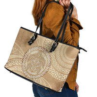 Tonga Ngatu Turtle Leather Tote Bag Vintage Tongan Tapa Cloth LT14 - Polynesian Pride