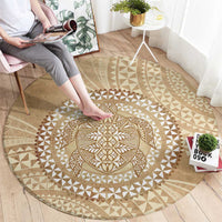 Tonga Ngatu Turtle Round Carpet Vintage Tongan Tapa Cloth LT14 - Polynesian Pride