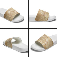 Tonga Ngatu Turtle Slide Sandals Vintage Tongan Tapa Cloth LT14 - Polynesian Pride