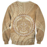 Tonga Ngatu Turtle Sweatshirt Vintage Tongan Tapa Cloth LT14 - Polynesian Pride