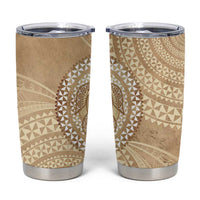 Tonga Ngatu Turtle Tumbler Cup Vintage Tongan Tapa Cloth LT14 Brown - Polynesian Pride