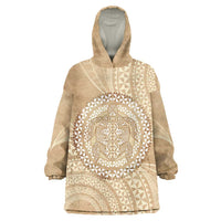 Tonga Ngatu Turtle Wearable Blanket Hoodie Vintage Tongan Tapa Cloth LT14 One Size Brown - Polynesian Pride
