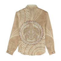 Tonga Ngatu Turtle Women Casual Shirt Vintage Tongan Tapa Cloth LT14 - Polynesian Pride