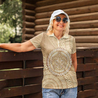 Tonga Ngatu Turtle Women Polo Shirt Vintage Tongan Tapa Cloth LT14 - Polynesian Pride