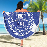 Queen Salote College 100th Anniversary Personalized Beach Blanket Est 1926 Kolisi Fefine Tongan Ngatu Pattern LT14 - Polynesian Pride