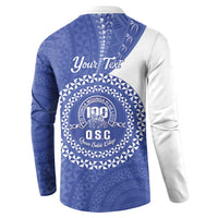 Queen Salote College 100th Anniversary Personalized Button Sweatshirt Est 1926 Kolisi Fefine Tongan Ngatu Pattern LT14 - Polynesian Pride