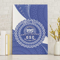 Queen Salote College 100th Anniversary Personalized Canvas Wall Art Est 1926 Kolisi Fefine Tongan Ngatu Pattern LT14 Without Frame Blue - Polynesian Pride