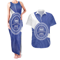 Queen Salote College 100th Anniversary Personalized Couples Matching Tank Maxi Dress and Hawaiian Shirt Est 1926 Kolisi Fefine Tongan Ngatu Pattern
