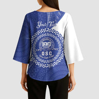 Queen Salote College 100th Anniversary Personalized Kimono Sleeve Blouse Est 1926 Kolisi Fefine Tongan Ngatu Pattern LT14 - Polynesian Pride