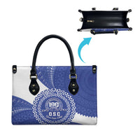 Queen Salote College 100th Anniversary Personalized Leather Bag Est 1926 Kolisi Fefine Tongan Ngatu Pattern LT14 - Polynesian Pride
