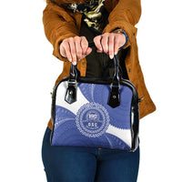 Queen Salote College 100th Anniversary Personalized Shoulder Handbag Est 1926 Kolisi Fefine Tongan Ngatu Pattern LT14 One Size Blue - Polynesian Pride