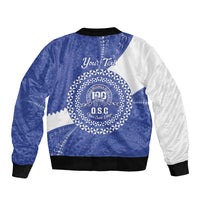 Queen Salote College 100th Anniversary Personalized Sleeve Zip Bomber Jacket Est 1926 Kolisi Fefine Tongan Ngatu Pattern LT14 - Polynesian Pride