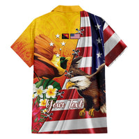 Personalised United States And Papua New Guinea Hawaiian Shirt USA Eagle With PNG Bird Of Paradise LT14 - Polynesian Pride