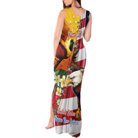 Personalised United States And Papua New Guinea Tank Maxi Dress USA Eagle With PNG Bird Of Paradise LT14 - Polynesian Pride