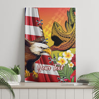 Personalised United States And Hawaii Canvas Wall Art USA Eagle With Hawaiian Shark Tattoo LT14 - Polynesian Pride