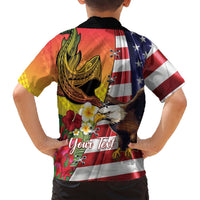 Personalised United States And Hawaii Hawaiian Shirt USA Eagle With Hawaiian Shark Tattoo LT14 - Polynesian Pride