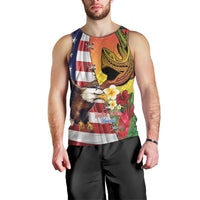 Personalised United States And Hawaii Men Tank Top USA Eagle With Hawaiian Shark Tattoo LT14 - Polynesian Pride