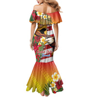 Personalised United States And Hawaii Mermaid Dress USA Eagle With Hawaiian Shark Tattoo LT14 - Polynesian Pride