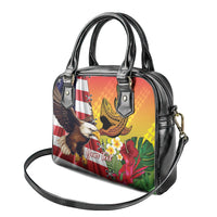 Personalised United States And Hawaii Shoulder Handbag USA Eagle With Hawaiian Shark Tattoo LT14 - Polynesian Pride