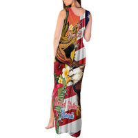 Personalised United States And Hawaii Tank Maxi Dress USA Eagle With Hawaiian Shark Tattoo LT14 - Polynesian Pride