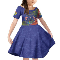Personalised United States And Cook Islands Family Matching Mermaid Dress and Hawaiian Shirt USA Eagle Mix Polynesian Pattern
